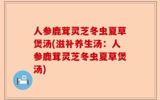 人参鹿茸灵芝冬虫夏草煲汤(滋补养生汤：人参鹿茸灵芝冬虫夏草煲汤)