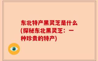 东北特产黑灵芝是什么(探秘东北黑灵芝：一种珍贵的特产)