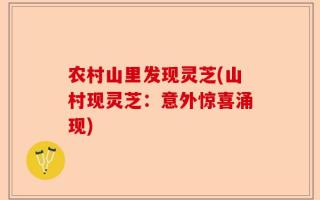 农村山里发现灵芝(山村现灵芝：意外惊喜涌现)