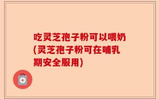 吃灵芝孢子粉可以喂奶(灵芝孢子粉可在哺乳期安全服用)