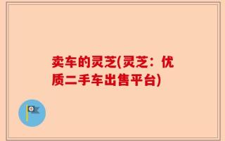 卖车的灵芝(灵芝：优质二手车出售平台)
