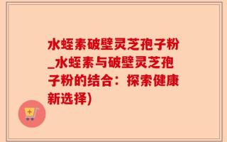 水蛭素破壁灵芝孢子粉_水蛭素与破壁灵芝孢子粉的结合：探索健康新选择)