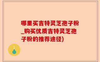 哪里买吉特灵芝孢子粉_购买优质吉特灵芝孢子粉的推荐途径)