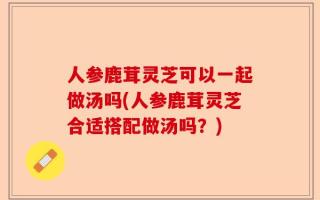 人参鹿茸灵芝可以一起做汤吗(人参鹿茸灵芝合适搭配做汤吗？)
