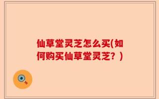 仙草堂灵芝怎么买(如何购买仙草堂灵芝？)