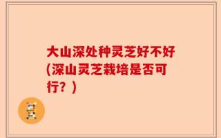大山深处种灵芝好不好(深山灵芝栽培是否可行？)