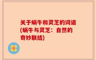 关于蜗牛和灵芝的词语(蜗牛与灵芝：自然的奇妙联结)