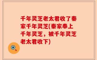 千年灵芝老太君收了秦家千年灵芝(秦家奉上千年灵芝，被千年灵芝老太君收下)