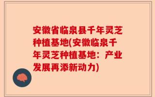 安徽省临泉县千年灵芝种植基地(安徽临泉千年灵芝种植基地：产业发展再添新动力)