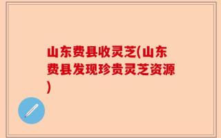 山东费县收灵芝(山东费县发现珍贵灵芝资源)