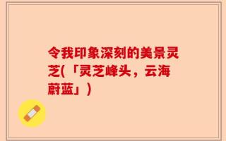 令我印象深刻的美景灵芝(「灵芝峰头，云海蔚蓝」)
