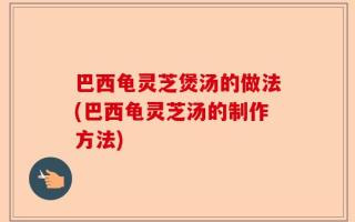 巴西龟灵芝煲汤的做法(巴西龟灵芝汤的制作方法)
