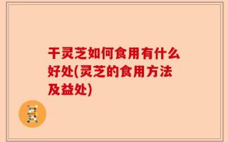 干灵芝如何食用有什么好处(灵芝的食用方法及益处)
