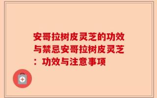 安哥拉树皮灵芝的功效与禁忌安哥拉树皮灵芝：功效与注意事项