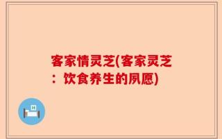 客家情灵芝(客家灵芝：饮食养生的夙愿)