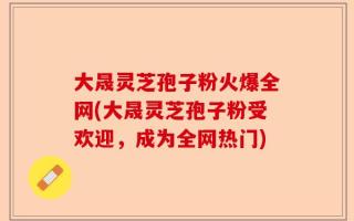 大晟灵芝孢子粉火爆全网(大晟灵芝孢子粉受欢迎，成为全网热门)