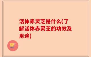 活体赤灵芝是什么(了解活体赤灵芝的功效及用途)