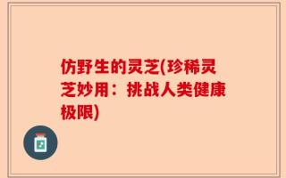 仿野生的灵芝(珍稀灵芝妙用：挑战人类健康极限)