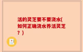 活的灵芝要不要浇水(如何正确浇水养活灵芝？)