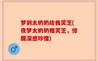 梦到太奶奶给我灵芝(夜梦太奶奶赠灵芝，惊醒深感珍惜)