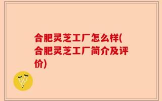 合肥灵芝工厂怎么样(合肥灵芝工厂简介及评价)