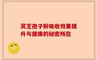灵芝孢子粉吸收效果提升与健康的秘密所在