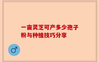 一亩灵芝可产多少孢子粉与种植技巧分享