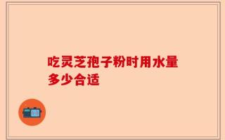 吃灵芝孢子粉时用水量多少合适