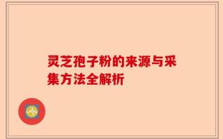 灵芝孢子粉的来源与采集方法全解析