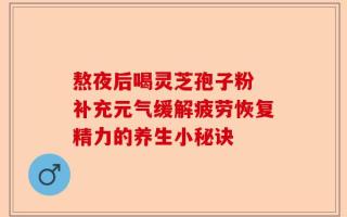 熬夜后喝灵芝孢子粉 补充元气缓解疲劳恢复精力的养生小秘诀