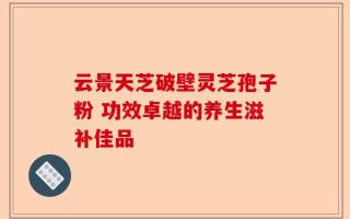 云景天芝破壁灵芝孢子粉 功效卓越的养生滋补佳品