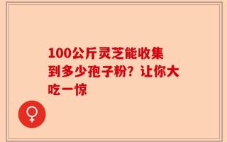 100公斤灵芝能收集到多少孢子粉？让你大吃一惊