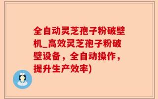 全自动灵芝孢子粉破壁机_高效灵芝孢子粉破壁设备，全自动操作，提升生产效率)