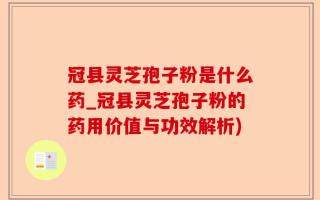 冠县灵芝孢子粉是什么药_冠县灵芝孢子粉的药用价值与功效解析)