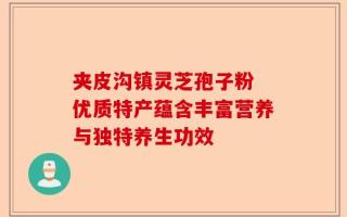 夹皮沟镇灵芝孢子粉 优质特产蕴含丰富营养与独特养生功效