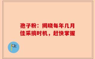 孢子粉：揭晓每年几月佳采摘时机，赶快掌握
