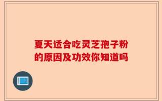 夏天适合吃灵芝孢子粉的原因及功效你知道吗
