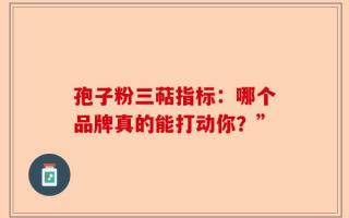 孢子粉三萜指标：哪个品牌真的能打动你？”