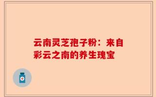 云南灵芝孢子粉：来自彩云之南的养生瑰宝