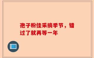 孢子粉佳采摘季节，错过了就再等一年