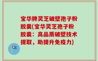 宝华牌灵芝破壁孢子粉胶囊(宝华灵芝孢子粉胶囊：高品质破壁技术提取，助提升免疫力)