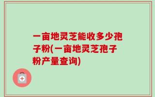 一亩地灵芝能收多少孢子粉(一亩地灵芝孢子粉产量查询)