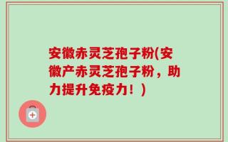 安徽赤灵芝孢子粉(安徽产赤灵芝孢子粉，助力提升免疫力！)