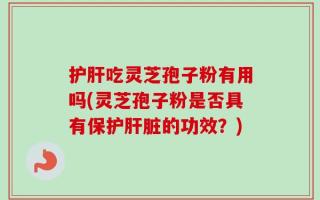 护肝吃灵芝孢子粉有用吗(灵芝孢子粉是否具有保护肝脏的功效？)