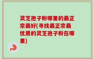 灵芝孢子粉哪里的最正宗最好(寻找最正宗最优质的灵芝孢子粉在哪里)