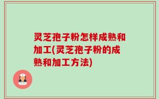 灵芝孢子粉怎样成熟和加工(灵芝孢子粉的成熟和加工方法)