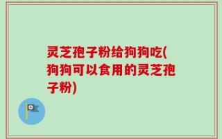 灵芝孢子粉给狗狗吃(狗狗可以食用的灵芝孢子粉)