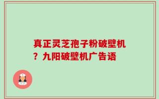 真正灵芝孢子粉破壁机？九阳破壁机广告语