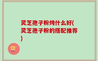 灵芝孢子粉炖什么好(灵芝孢子粉的搭配推荐)