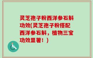 灵芝孢子粉西洋参石斛功效(灵芝孢子粉搭配西洋参石斛，植物三宝功效显著！)